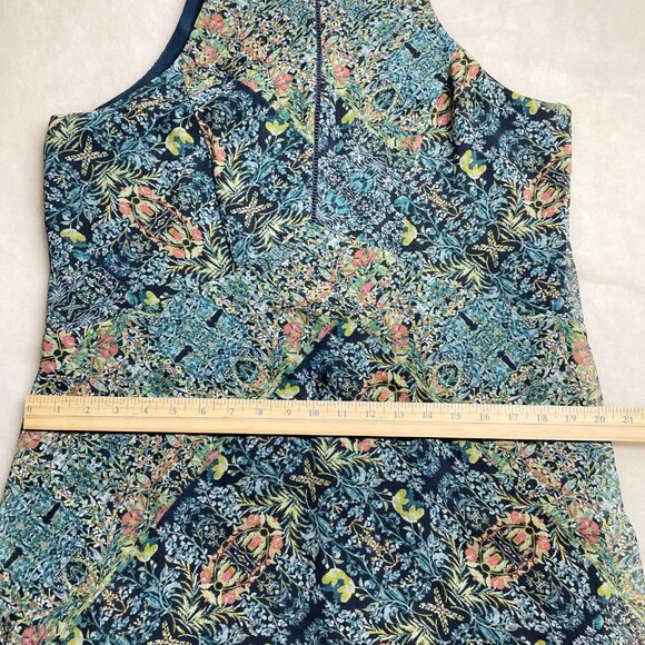 BCBGeneration Womens Multicolor Lightweight Floral Mint Tea A-Line Dress Size L - Picture 7 of 14